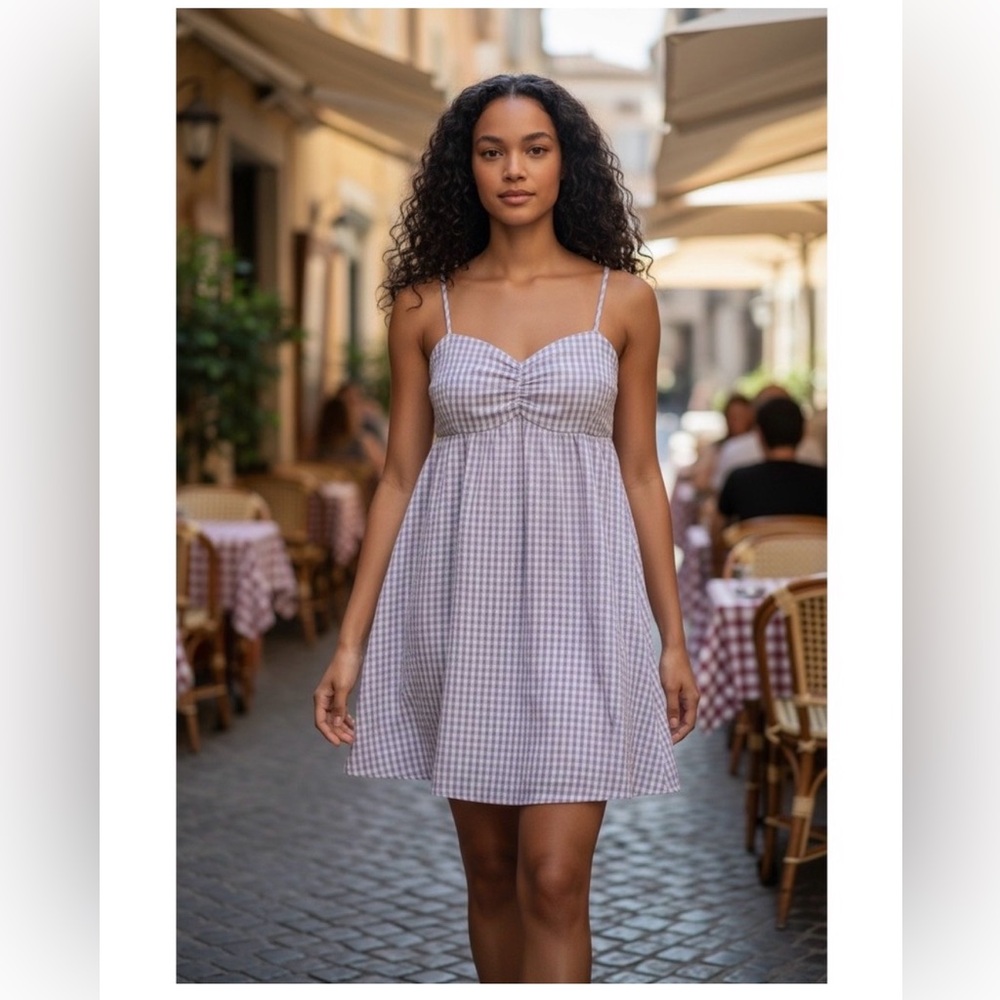 H&M purple Gingham Sundress
